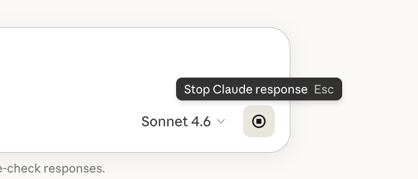 Stop Claude response button